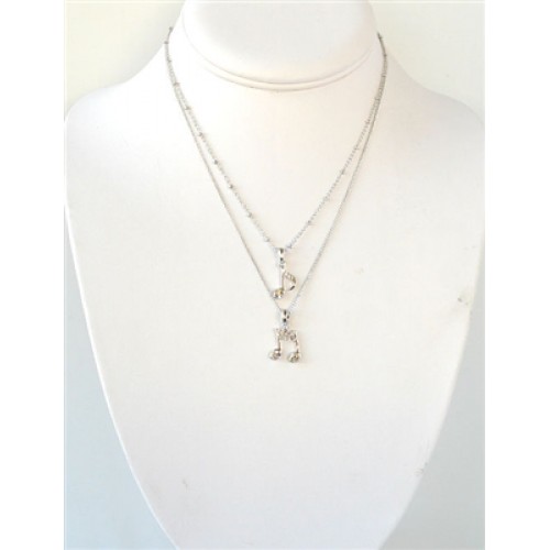 Jewelry Necklace Music Notes Necklace Silver