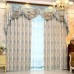 Curtain Embroidery Fancy European Head Gray Jacquard Valance Window Curtains 