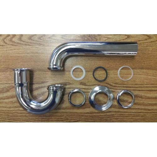 Plumbing Tubular P Trap Brass Tube 1-1/2  x 1-1/2 x 17 ga Inch Gao Joint Connection Chrome